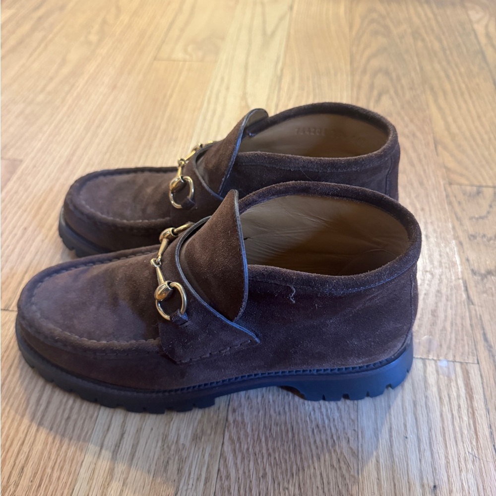 Gucci Suede Horsebit Booties